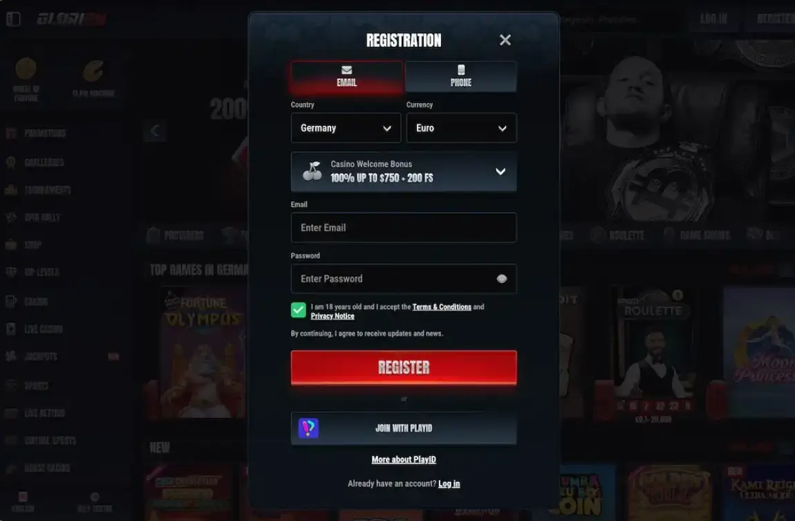 glorion registration